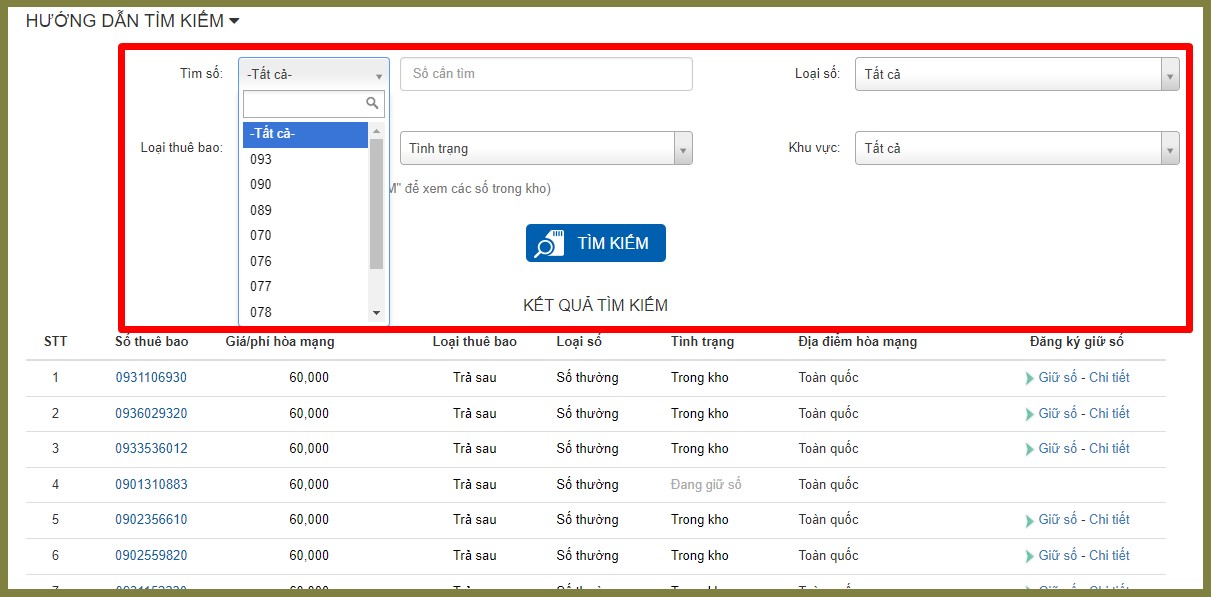 Mua sim đầu số 0903 online tại nhà bước 3