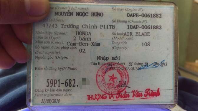 phân biệt cà vẹt xe air blade thái