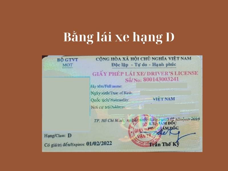Bằng lái xe hạng D