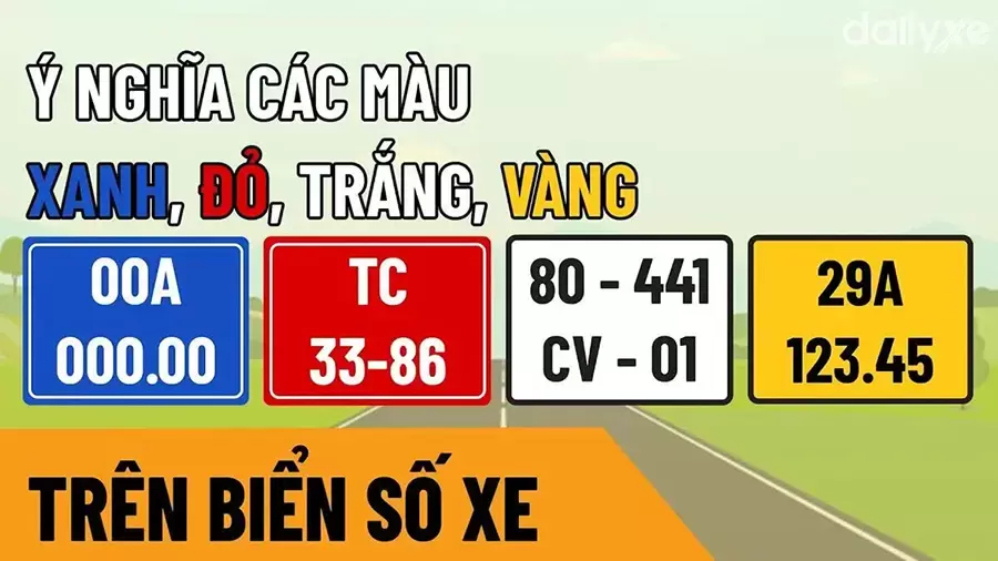 Ý nghĩa các màu trên biển đăng ký xe