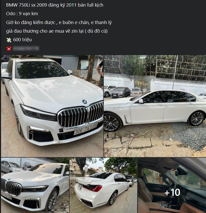 BMW 750Li lên sàn xe cũ với giá 600 triệu đồng vì lý do dở khóc dở cười - 1