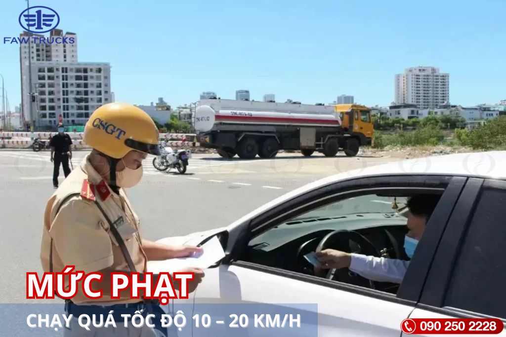 MỨC PHẠT Ô TÔ CHẠY QUÁ TỐC ĐỘ 10 - 20KM/H NĂM 2025