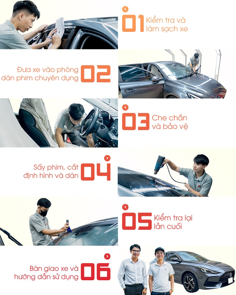 Quy trình dán phim cách nhiệt 3M tại AKauto