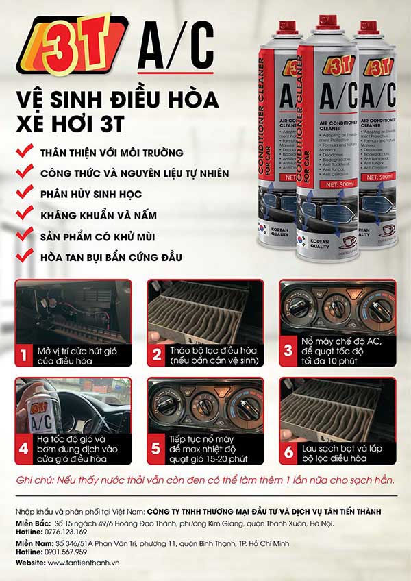 Dung dịch vệ sinh điều hòa, máy lạnh ô tô