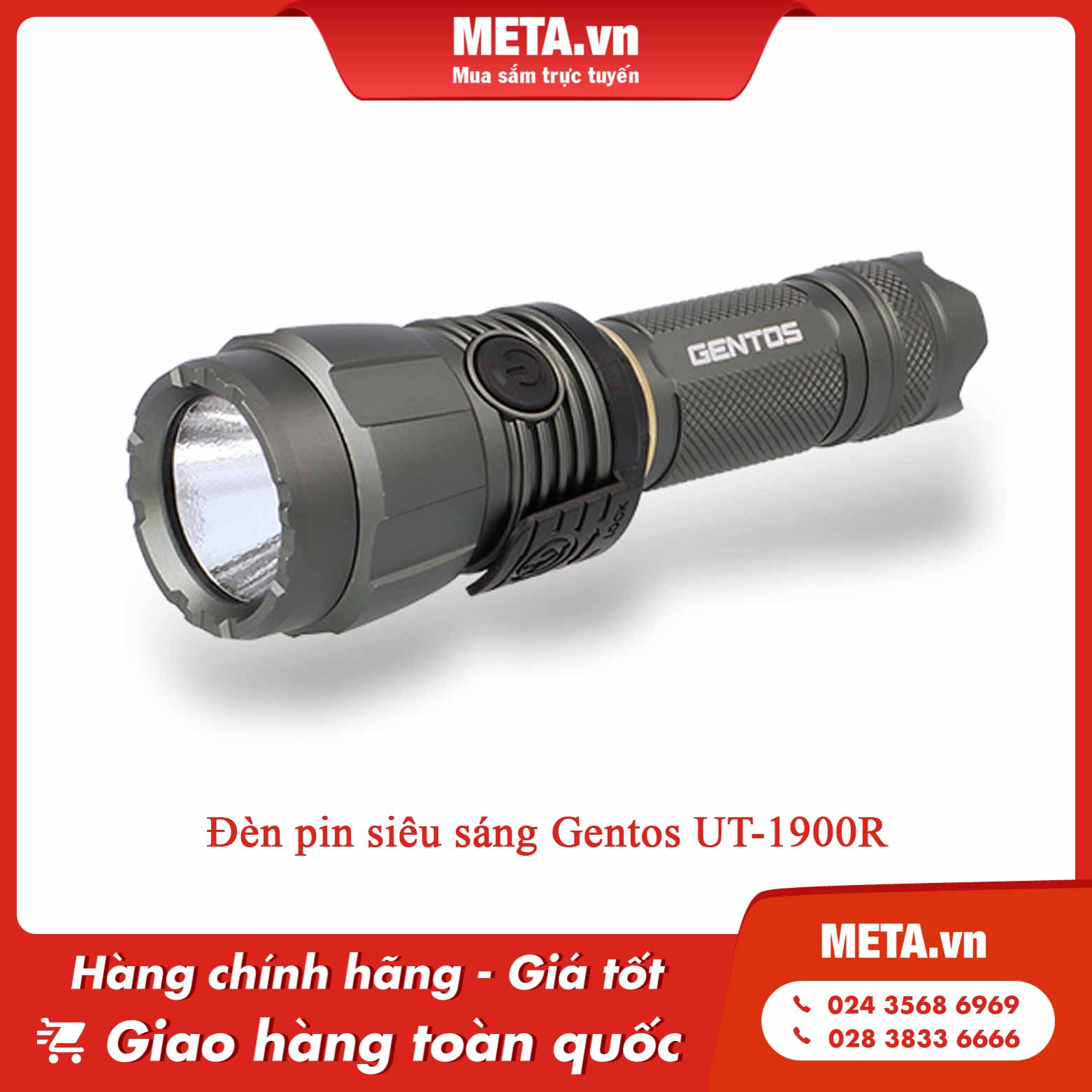 Đèn pin đeo đầu Nhật Bản siêu sáng Gentos GH-100RG