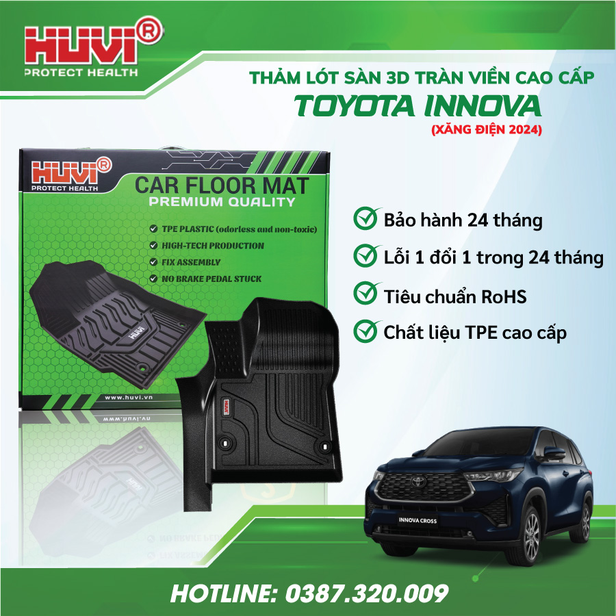 Thảm lót sàn ô tô Toyota Innova Cross bảo hành 1 đổi 1.
