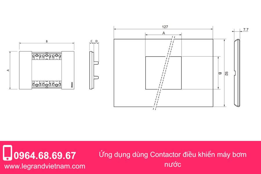 Kích thước ổ cắm điện Legrand chữ nhật