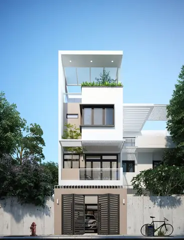 Mẫu Nhà Ống Cho Xe Oto Vào Nhà