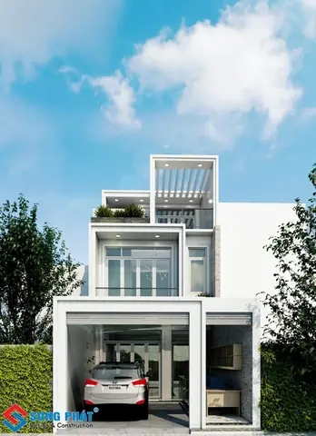 Nhà Mặt Tiền Có Chỗ Để Xe Hơi