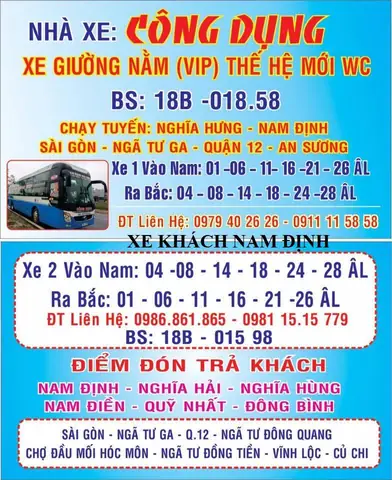 Nhà Xe Công Dụng Nam Định Sài Gòn
