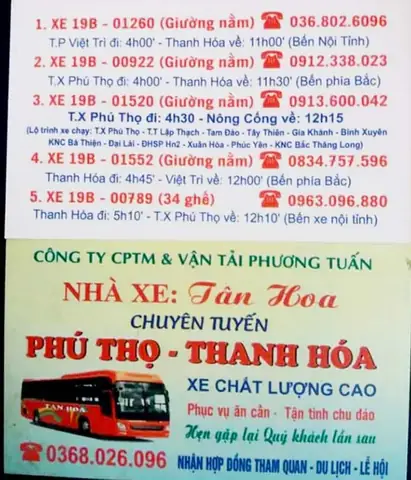 Nhà Xe Đại Việt Phú Thọ Thanh Hoá