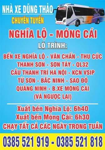 Nhà Xe Dũng Thảo Nghĩa Lộ Móng Cái