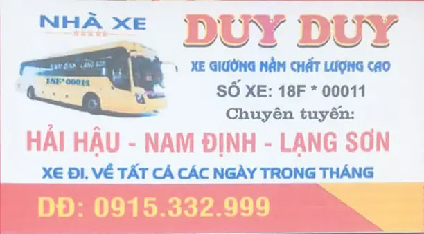 Nhà Xe Duy Duy Nam Định Lạng Sơn