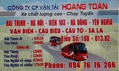 Nhà Xe Hoàng Toàn Bến Xe Yên Nghĩa