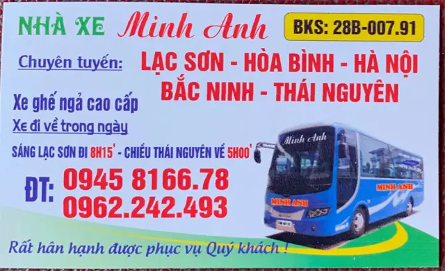 Nhà Xe Minh Anh Lạc Sơn Thái Nguyên