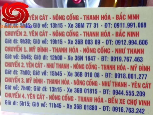 Nhà Xe Tiến Phương Thanh Hoá Giáp Bát
