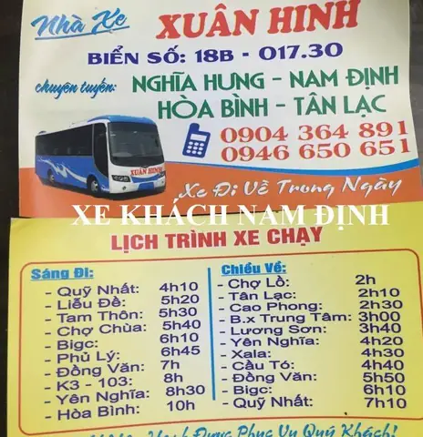 Nhà Xe Xuân Hinh Nam Định Hòa Bình