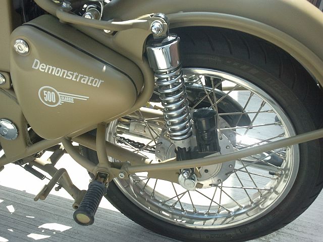rear end with suspension and subframe on the enfield 500