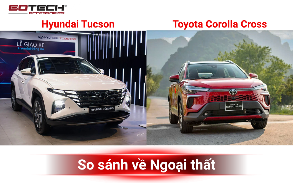 So sánh Hyundai Tucson và Toyota Corolla Cross về ngoại thất