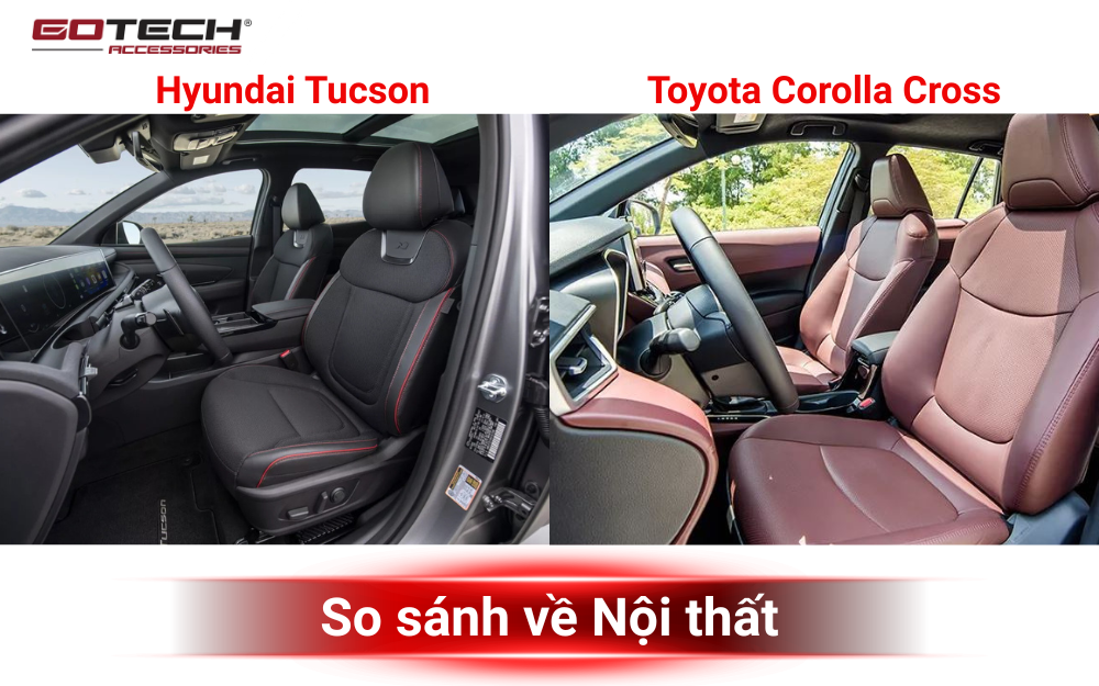 So sánh Hyundai Tucson và Toyota Corolla Cross về nội thất