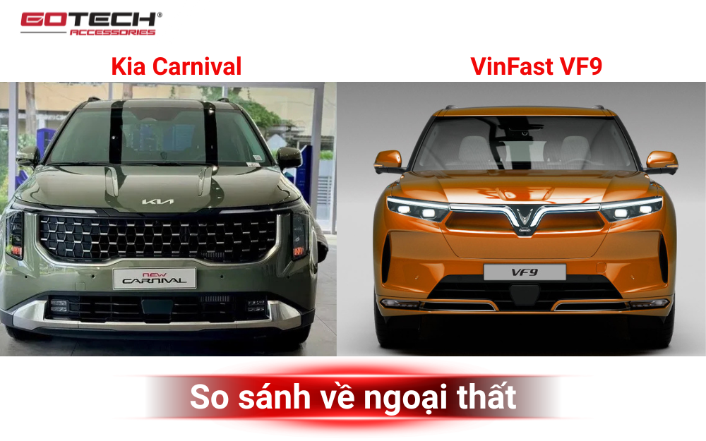 So sánh Kia Carnival và VinFast VF9 về ngoại thất