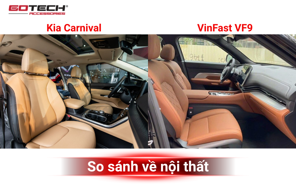 So sánh Kia Carnival và VinFast VF9 về nội thất