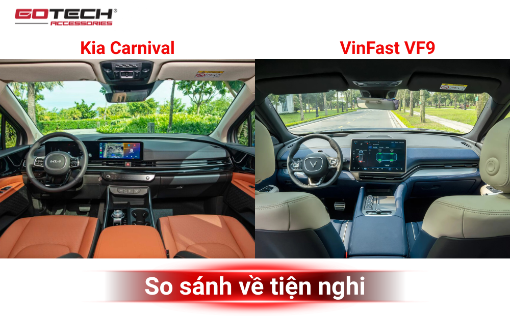 So sánh Kia Carnival và VinFast VF9 về tiện nghi