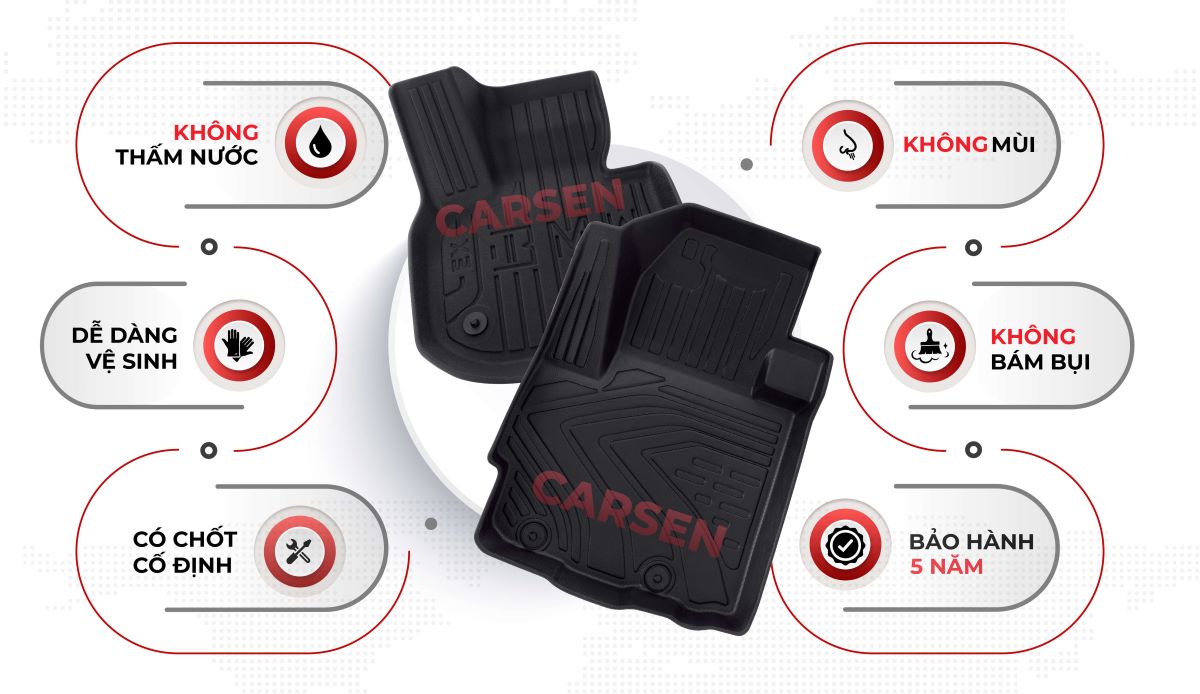 ưu điểm thảm caresen lót ô tô