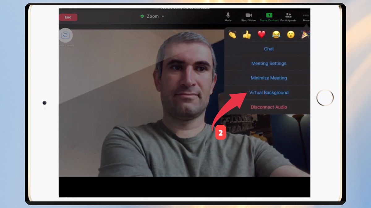 Cách đổi background trong Zoom trên iPad bước 2