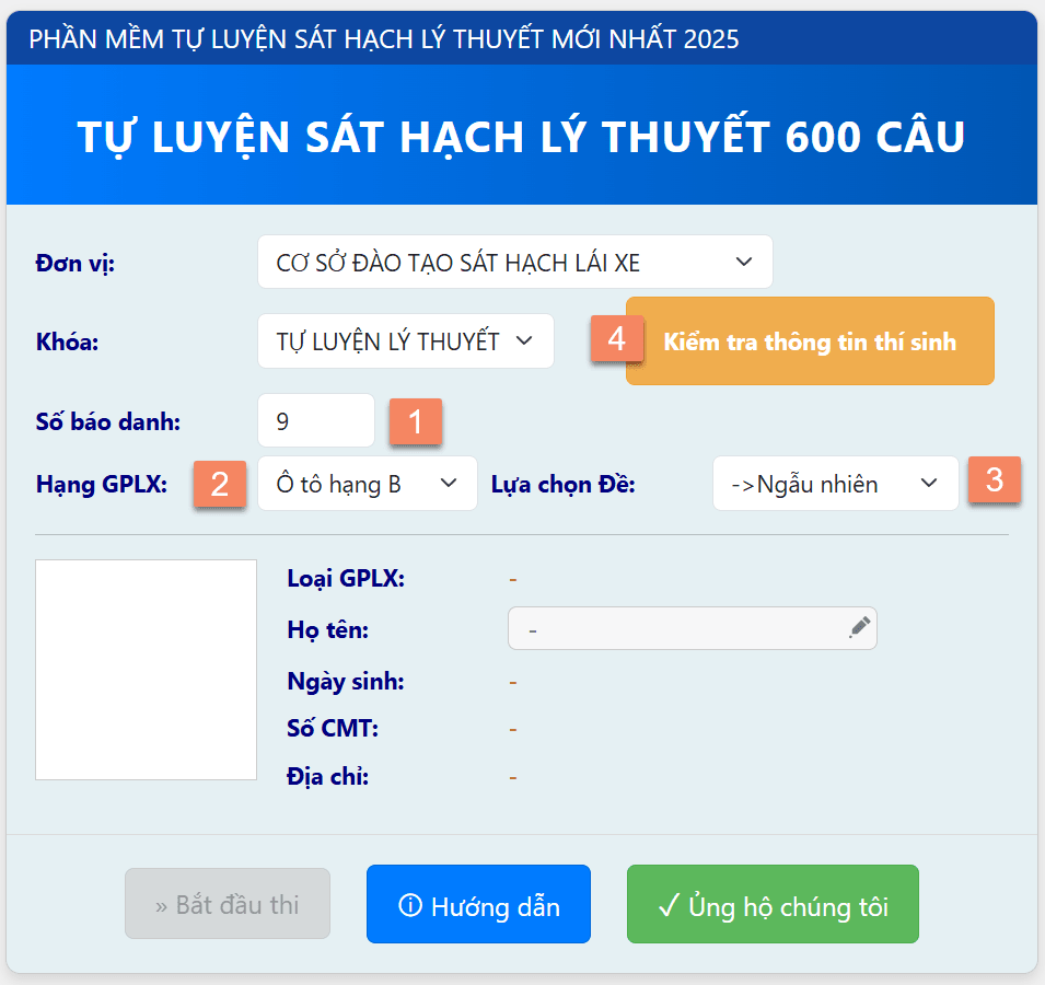 ôn tập lý thuyết lái xe bộ công an