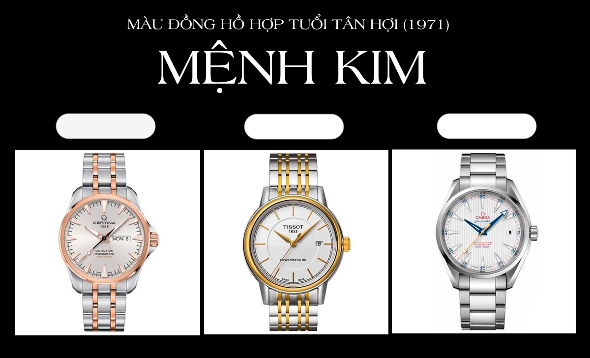 màu đồng hồ hợp tuổi Quý Hợi
