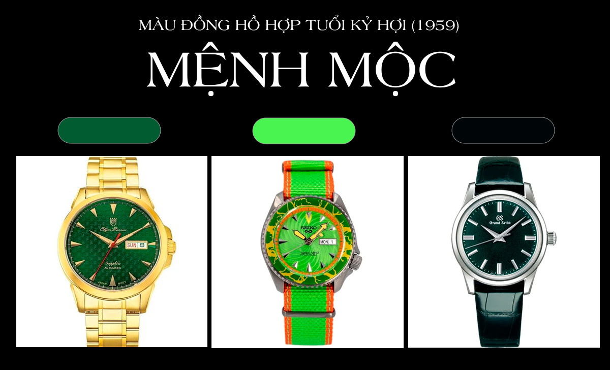 màu đồng hồ hợp tuổi Kỷ Hợi