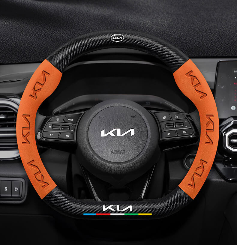 Bọc Vô Lăng Xe KIA Da Lộn Sợi Carbon Cao Cấp