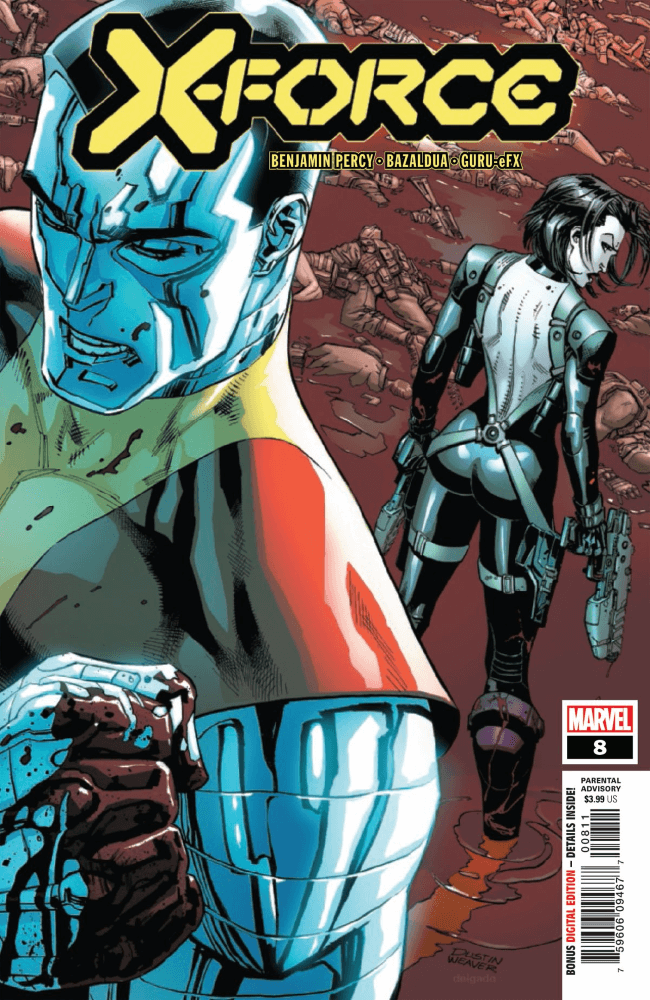 Domino and Colossus stand back to back very dramatically.