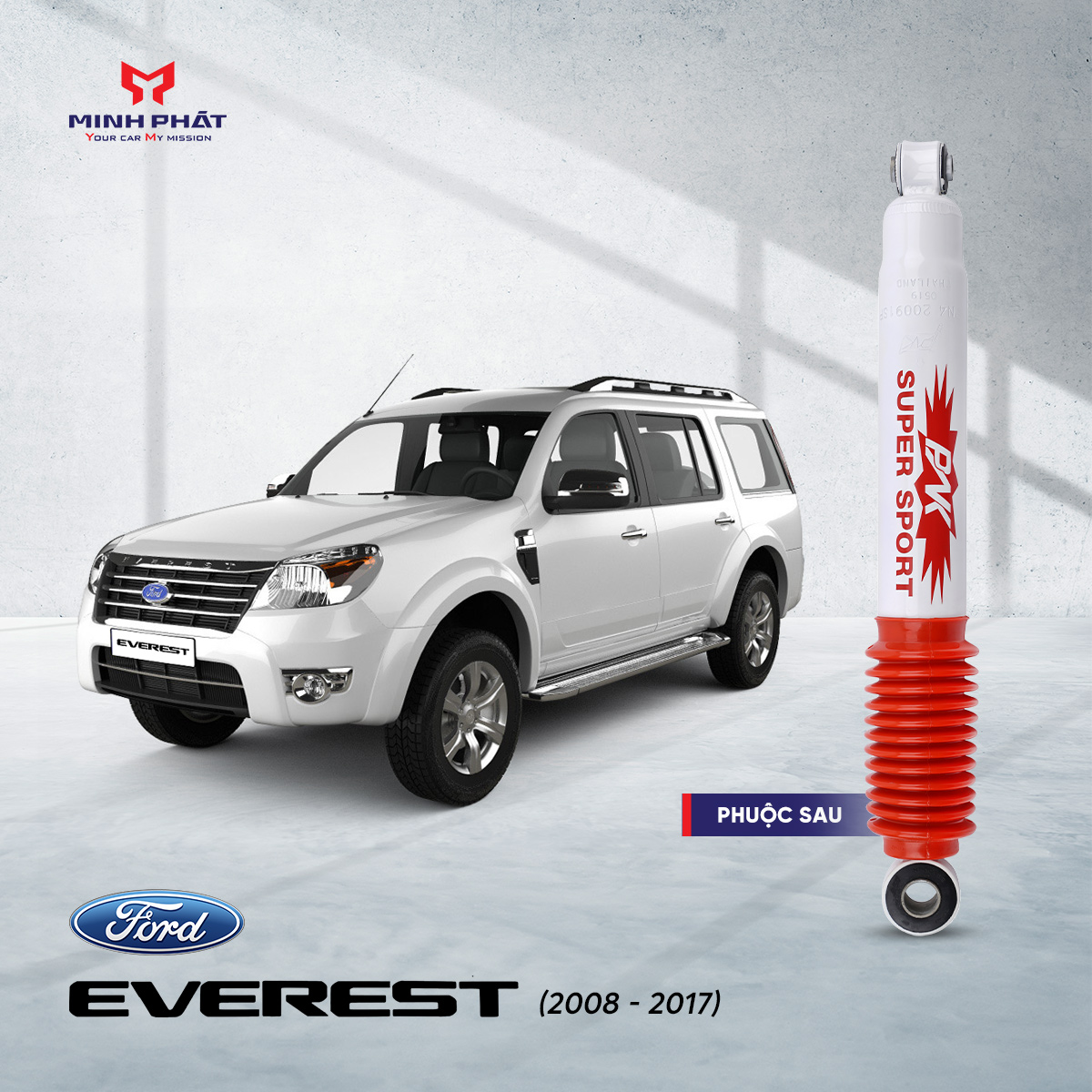 Phuộc giảm xóc sau PNK cho Ford Everest (2008-2017)