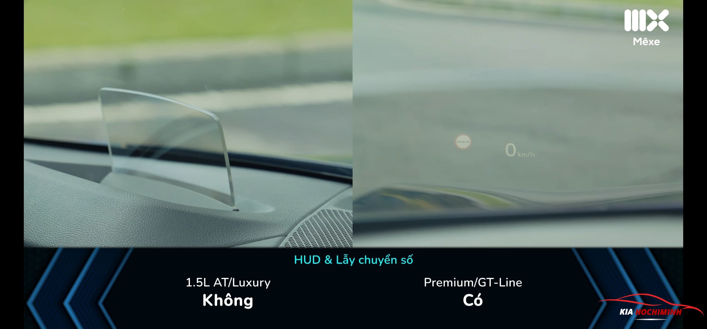 kia seltos trang bị lẫy chuyển số và màn hình HUD