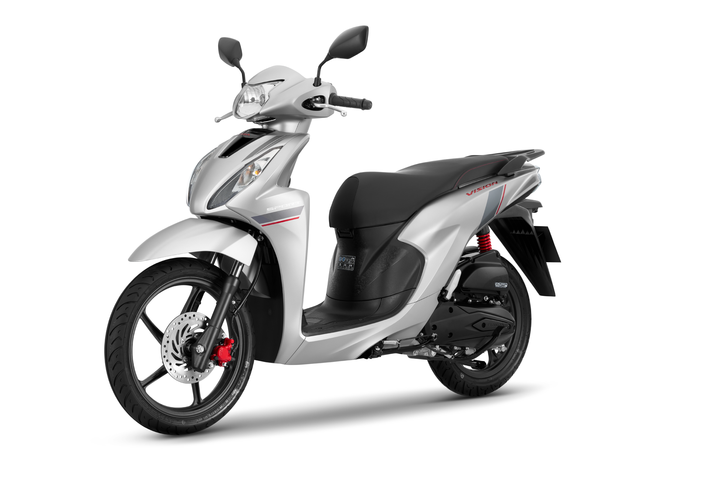 Honda Vision phiên bản thể thao màu bạc đen