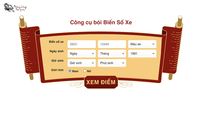 Dùng công cụ bói biển số xe để có được biển số xe hợp mệnh