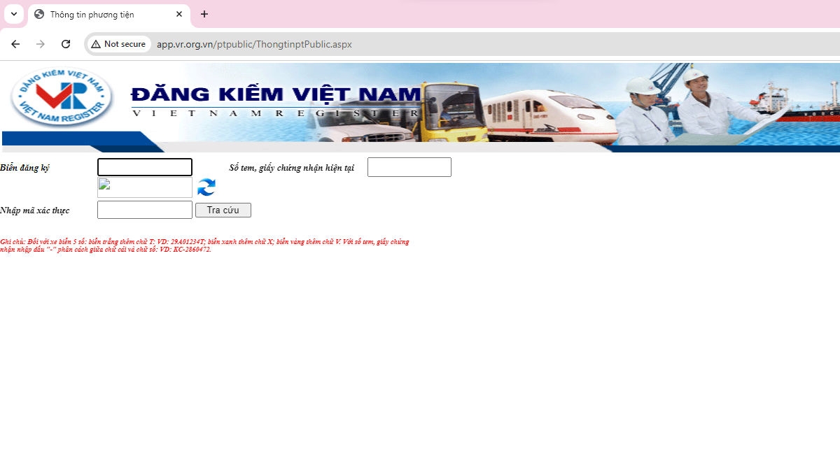 Hướng dẫn tra cứu biển số xe online nhanh nhất - bước 1
