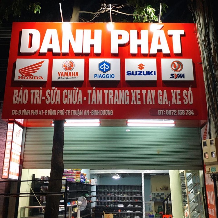 bảng hiệu sửa xe máy alu