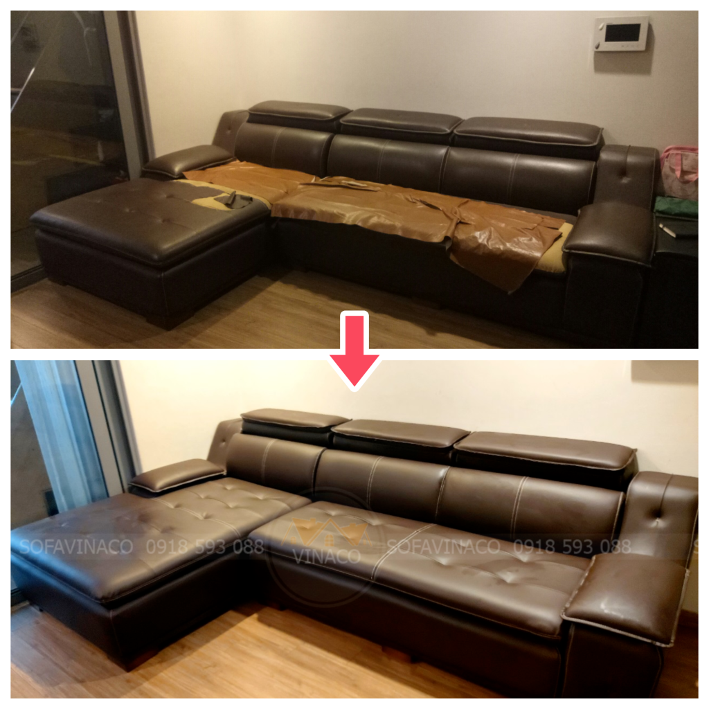Bọc lại ghế sofa rách do tàn thuốc ở Đông Quan