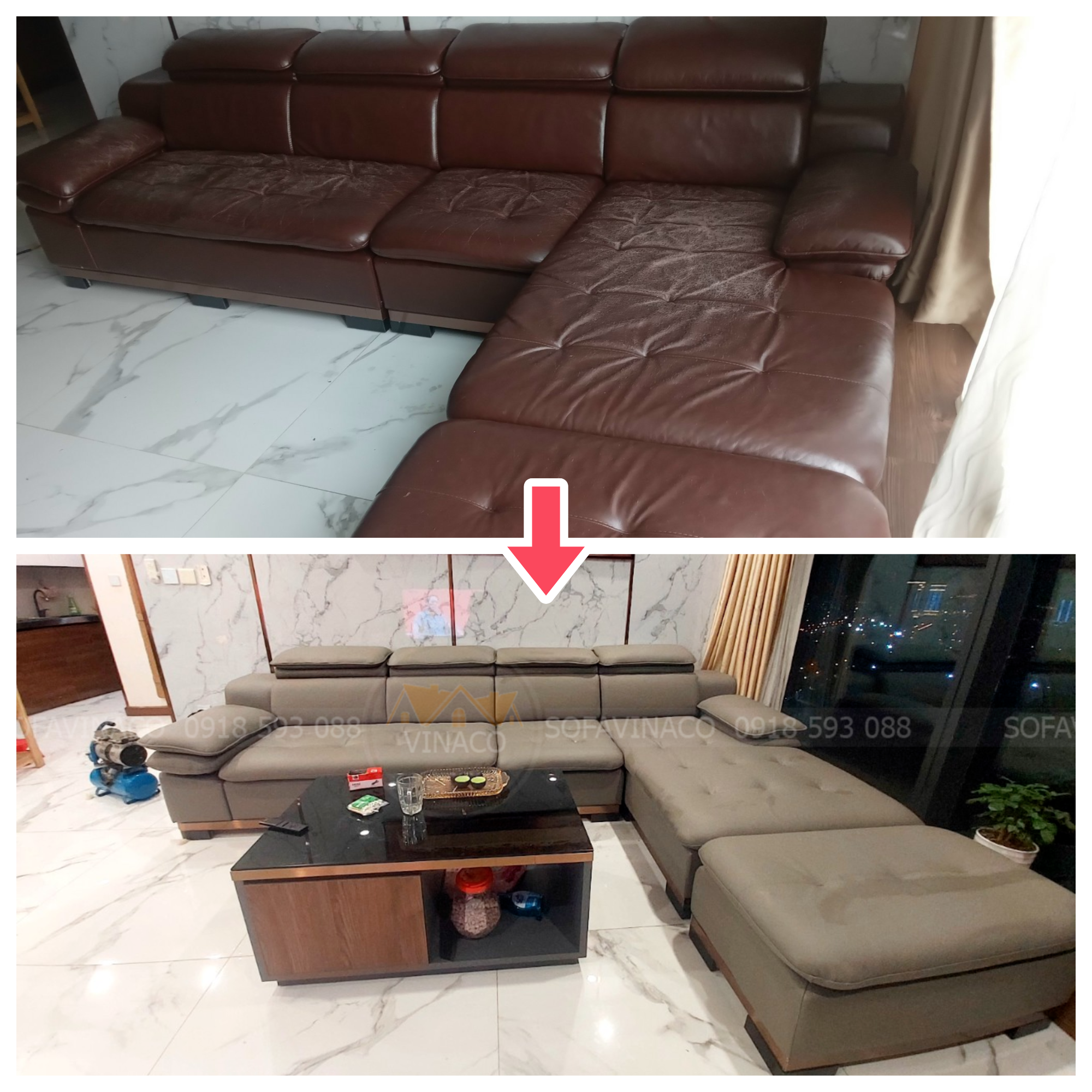 Bọc lại ghế sofa tại KĐT Mỹ Đình
