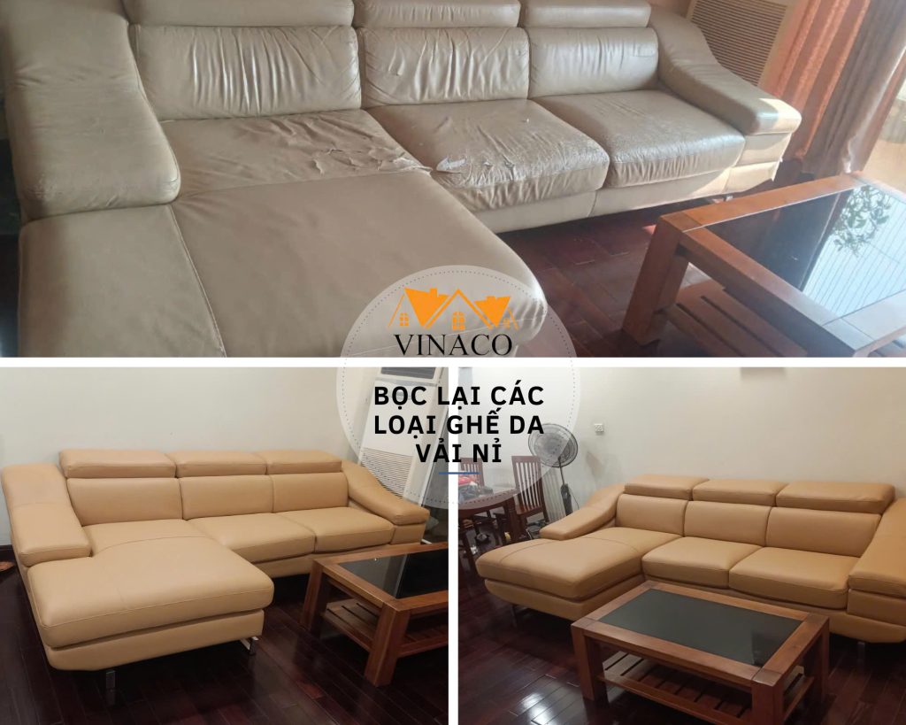 Bọc lại ghế sofa da