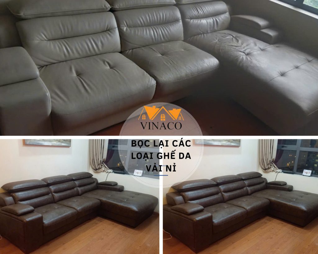 Đổi vỏ bọc ghế sofa da bị rách tại quận Hai Bà Trưng