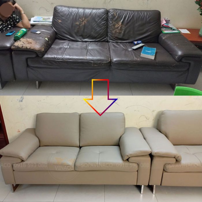 Bọc lại ghế sofa tại nhà tại KĐT mới Xuân Phương