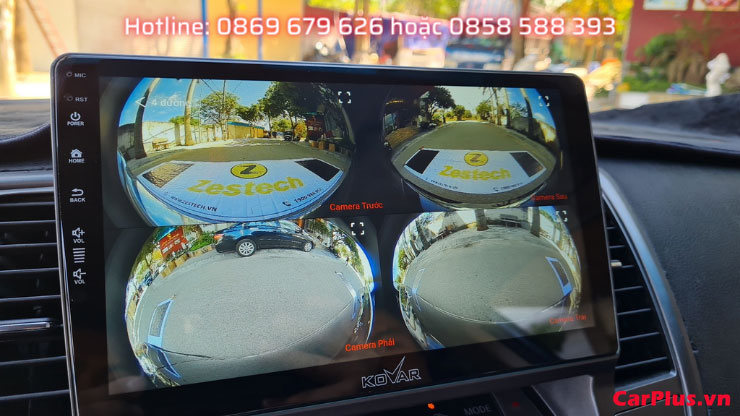màn hình dvd android kovar 360 plus 4 mắt camera lưu trữ đông thời