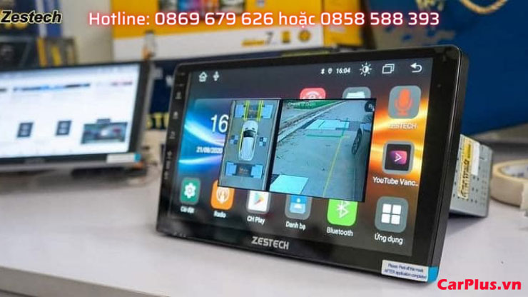 màn hình dvd android cam360 zestech giao diện