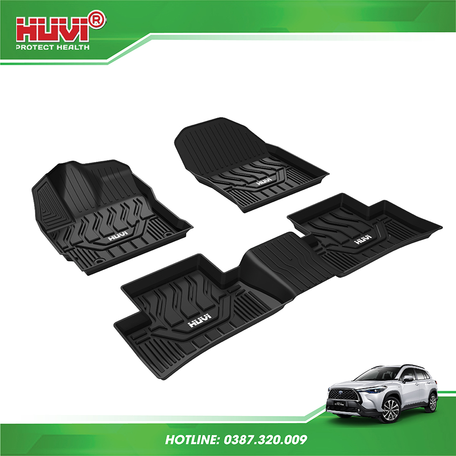 Thảm lót sàn ô tô Toyota Corolla Cross 3D làm đẹp nội thất.