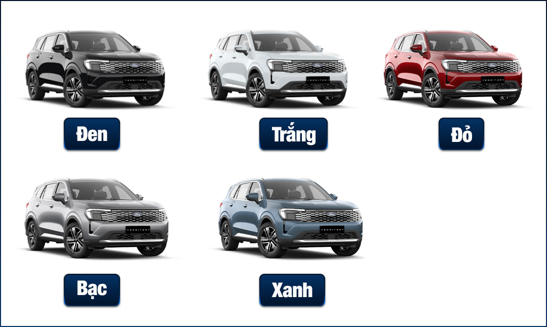 Bảng màu xe Ford Territory Trend 2025