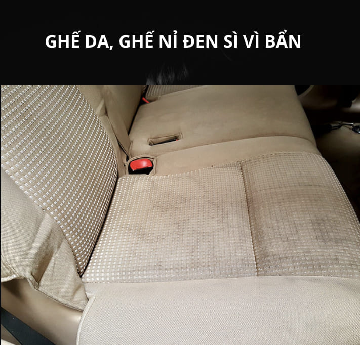 Ghế da, ghế nỉ ô tô bám bụi bẩn vì không vệ sinh thường xuyên